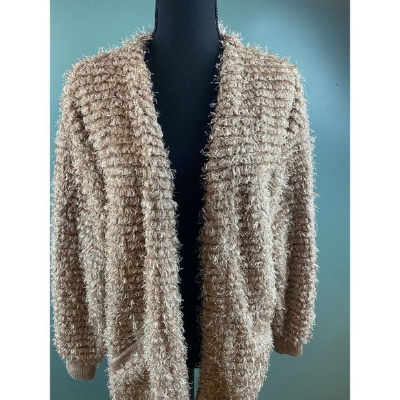 Knox Rose Eyelash Yarn Open Front Cardigan‎ Women's Size Medium - Picture 14 of 16